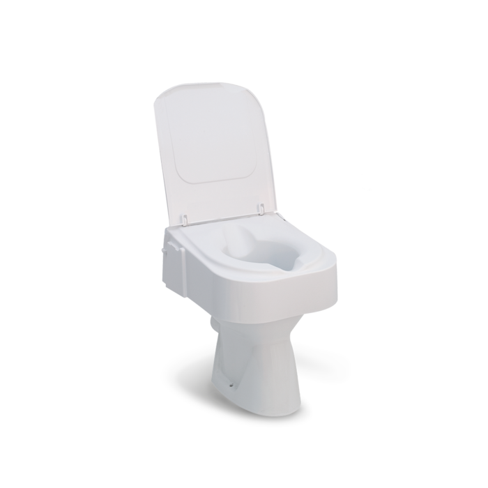 Height-adjustable toilet raiser with folding armrests - Adjustable to 3 different heights