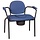 Fixed toilet chair for heavy person, vinyl blue