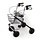 Foldable rollator with 4 wheels and seat in gray
