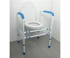 Adjustable toilet frame