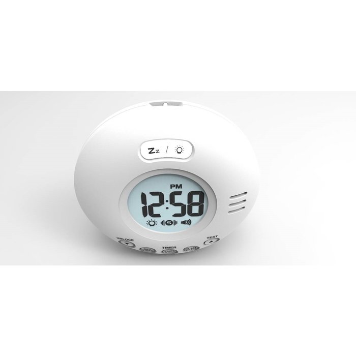 Loud vibrating alarm clock in travel format