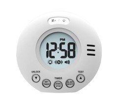 Loud vibrating alarm clock in travel format