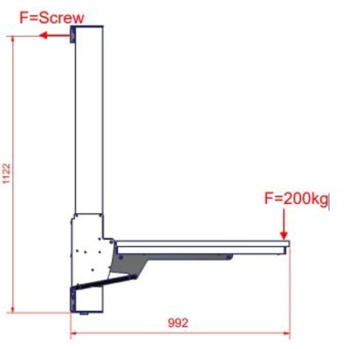 Folding nursing table for wall mounting Ropox Vario, electrically height adjustable