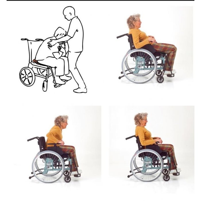 One way glide - Easily put someone upright! - for wheelchair or seat