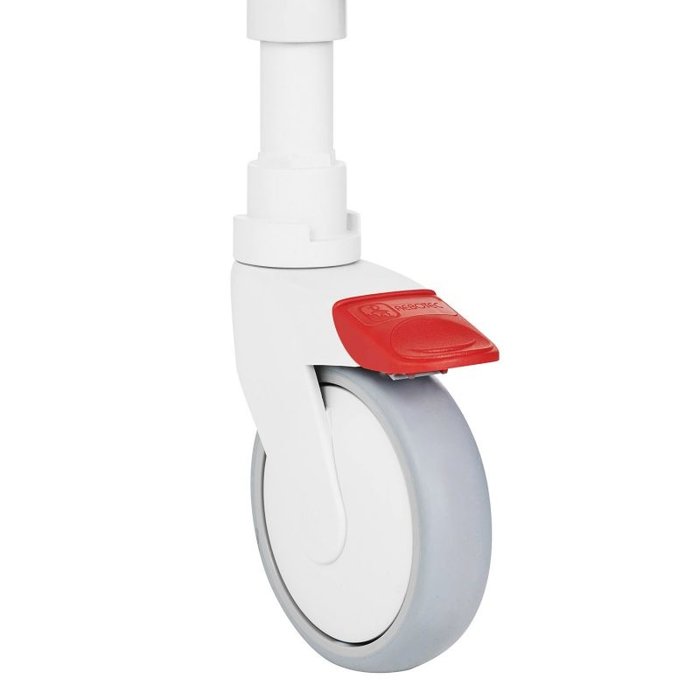 Toilet chair on wheels, height adjustable
