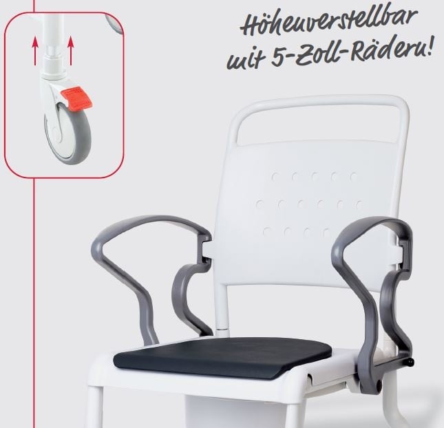 Buy toilet seat on wheels adjustable in height Homecare