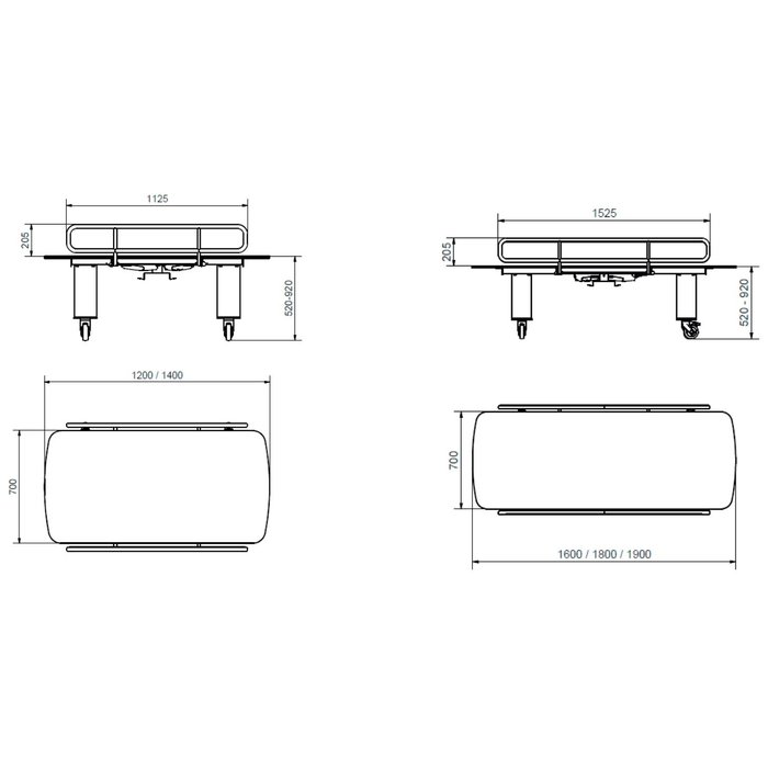 Ropox Mobilio changing table, electrically height adjustable