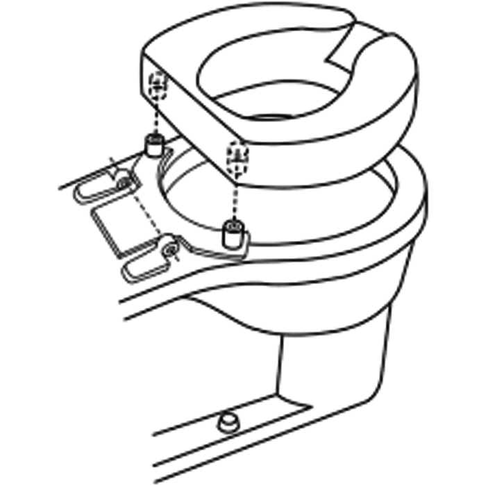 Toiletverhoger asymmetrisch met arthrodese zitting
