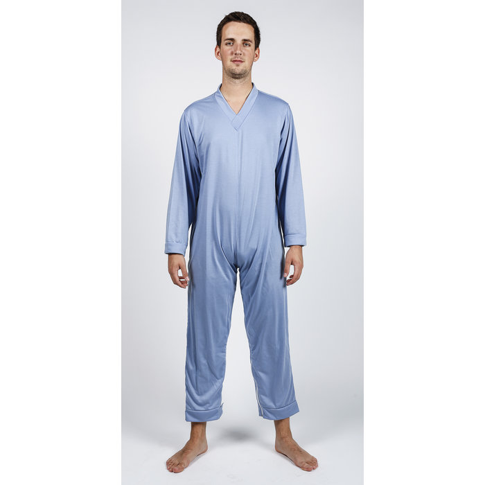 Pyjama d'allaitement avec fermeture à glissière au dos jusqu'au nombril, manches longues et jambes
