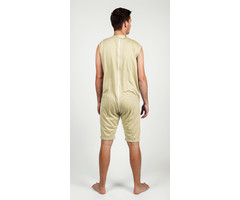 Sleeveless body and shorts with long back zipper