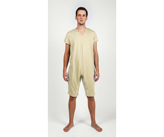 Body met korte mouw en kniebroek - rits op rug en tussen knieën