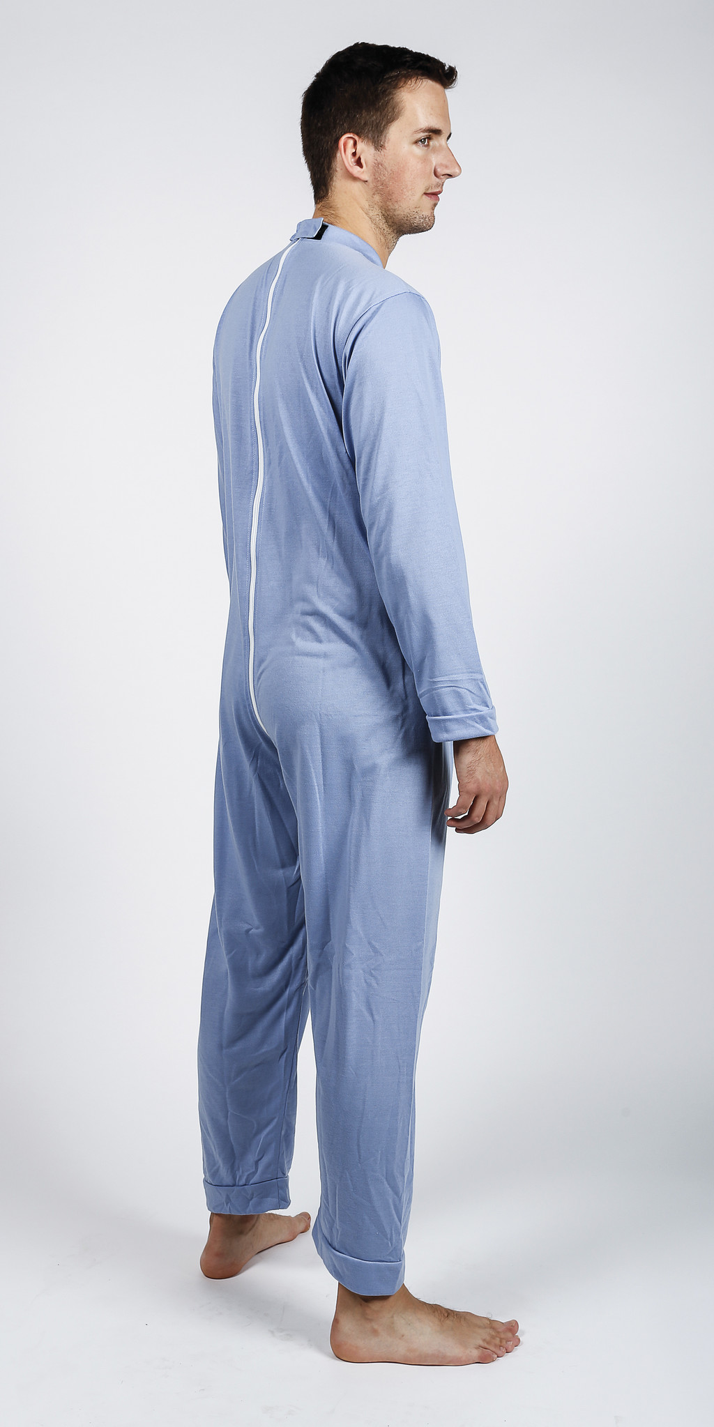 Nursing pajamas with leg zipper - steel blue - Free shipping