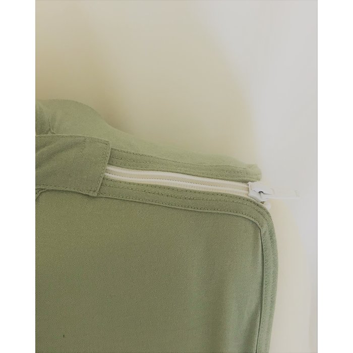 Nursing blanket with shoulder zippers (model fitted sheet) gray-green