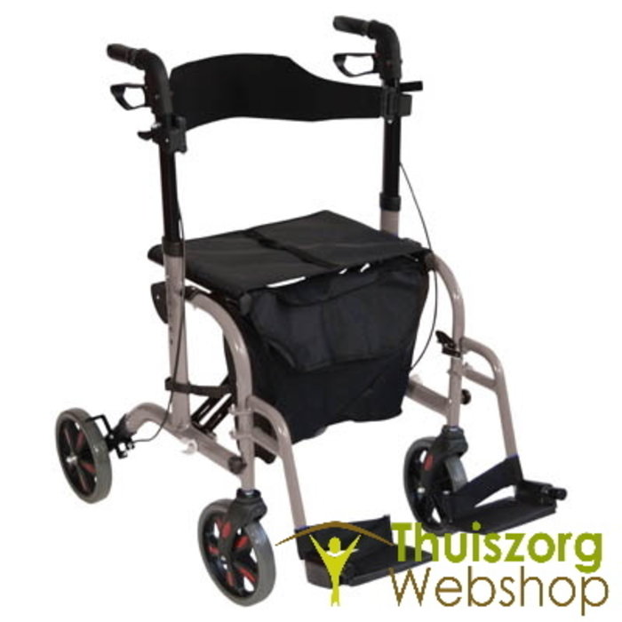 2 in 1 rollator en transportstoel