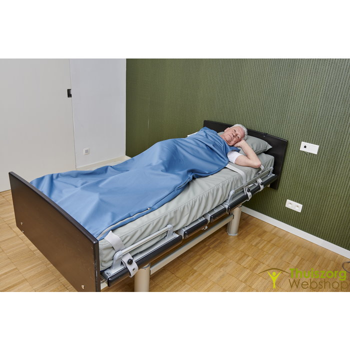 Tear sleeping bag with fixation straps