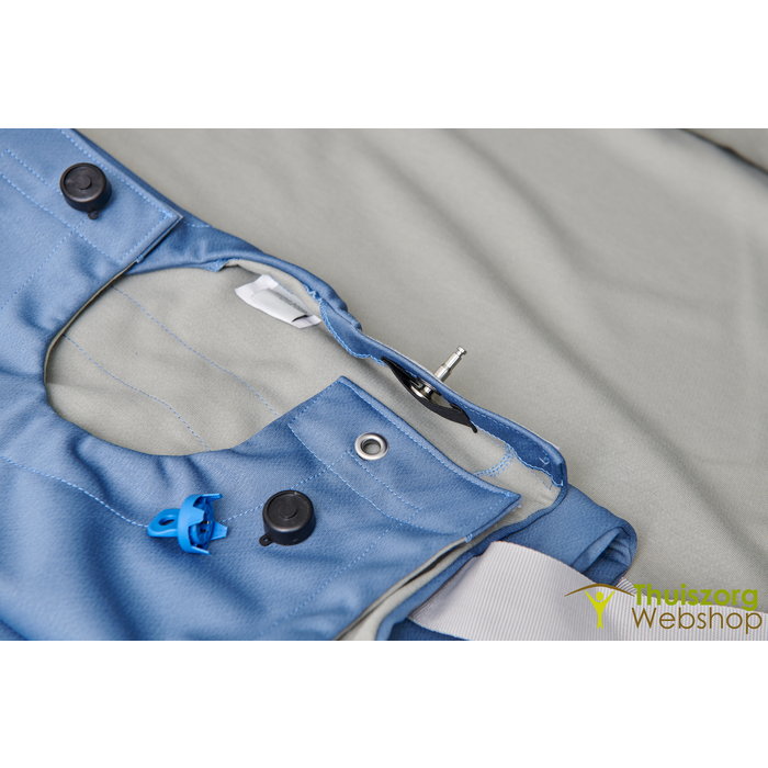 Tear sleeping bag with fixation straps