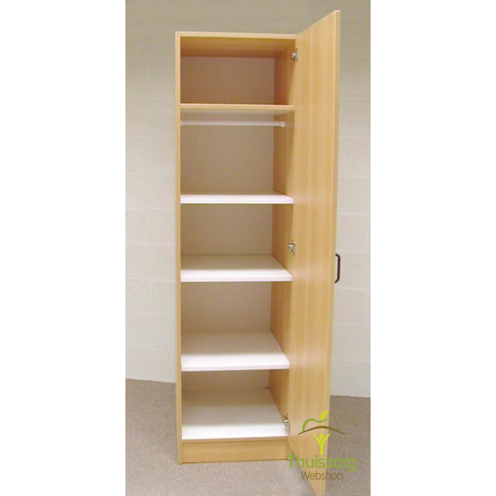 Linen cupboard with 1 shelf and 3 adjustable shelves