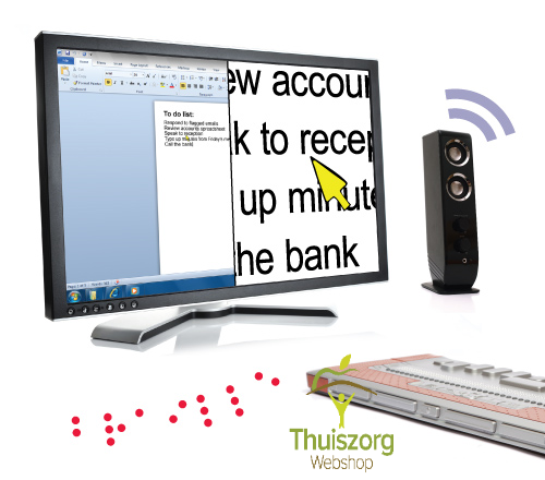 Spraak en braille leessysteem voor blinden en slechtzienden