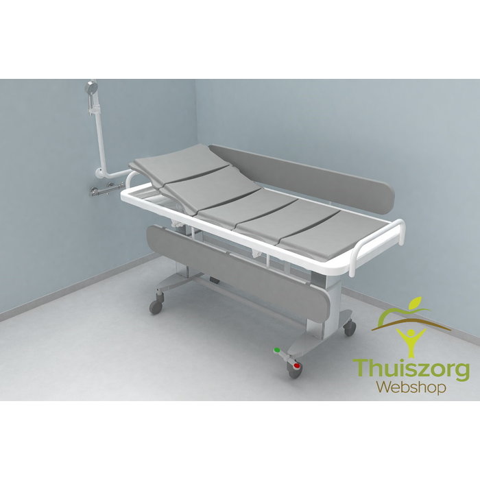 Shower / care table electrically adjustable in height