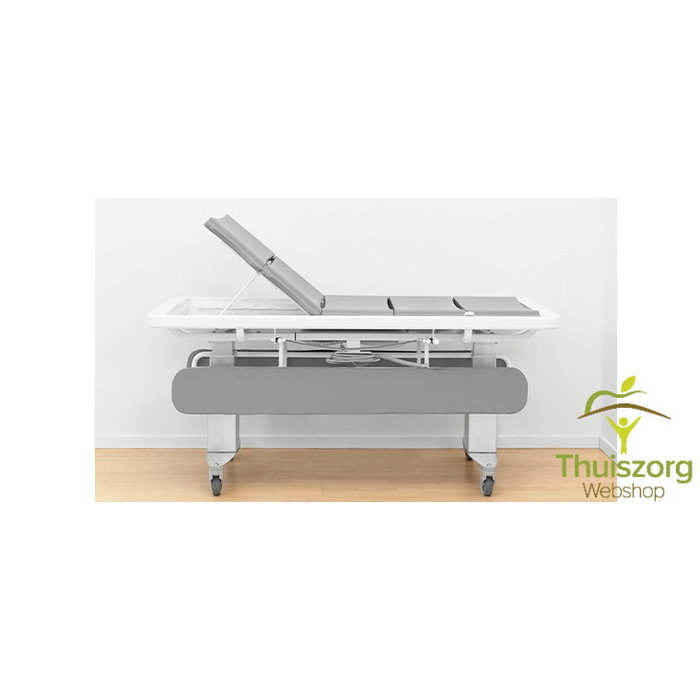 Shower / care table electrically adjustable in height