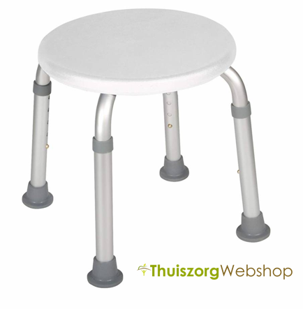 Licht aluminium douchestoeltje ronde zitting