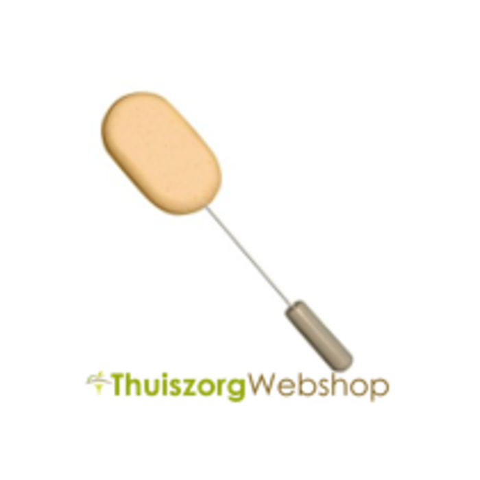 Bath sponge on bendable metal handle