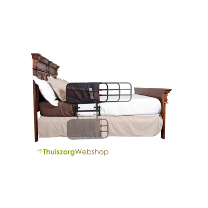 Bed rail - adjustable length and foldable