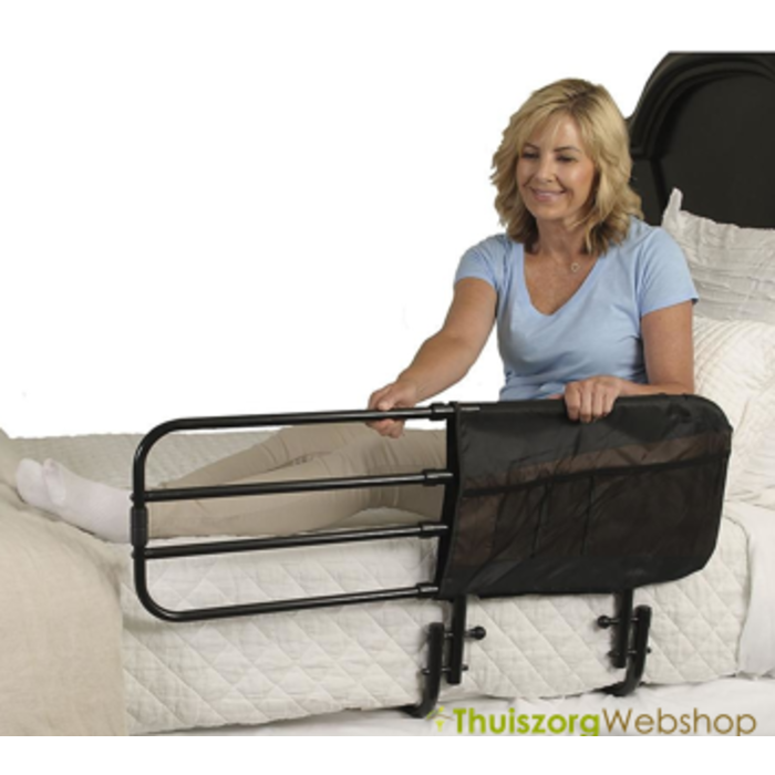 Bed rail - adjustable length and foldable