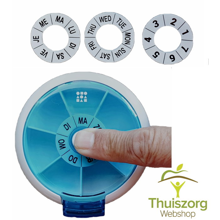 Round medicine box with handy push button - available in 2 sizes