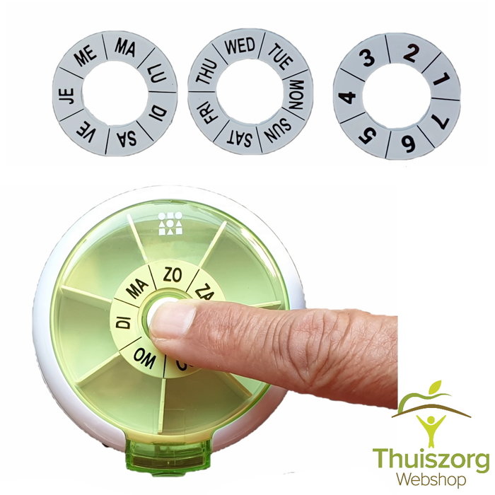 Round medicine box with handy push button - available in 2 sizes