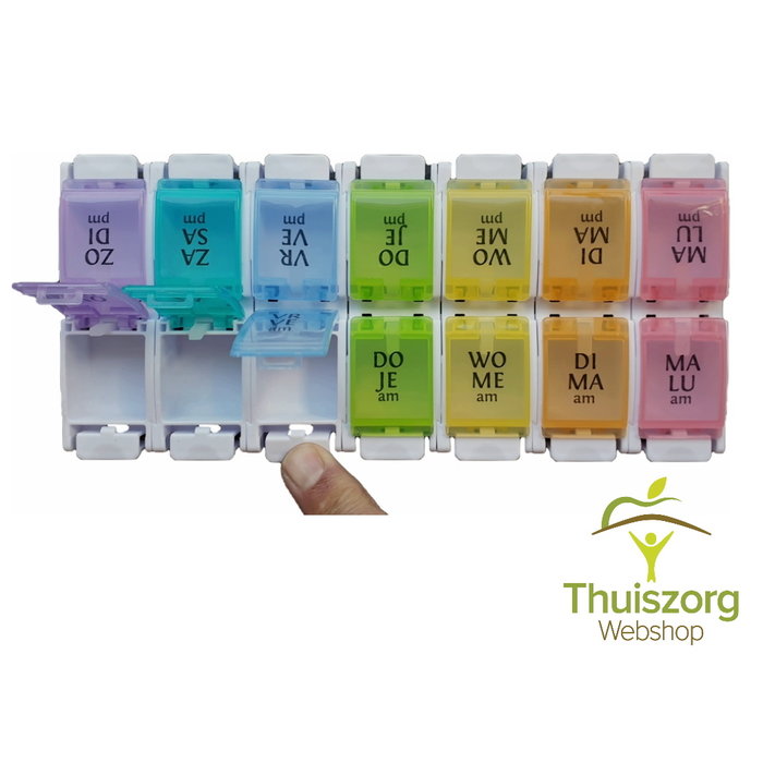 Colorful Medicine Box for a week with handy push buttons