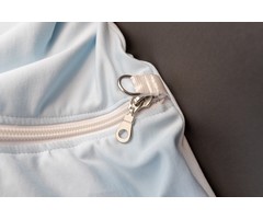 Tear sleeping bag with fixation straps
