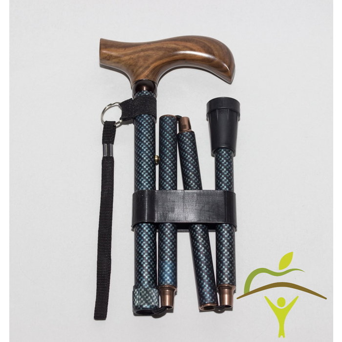 Pluviose walking stick Fantasy foldable with wooden handle