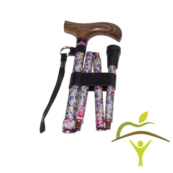 Pluviose walking stick Fantasy foldable with wooden handle