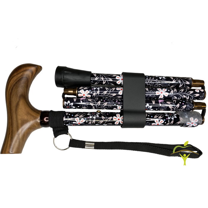 Pluviose walking stick Fantasy foldable with wooden handle