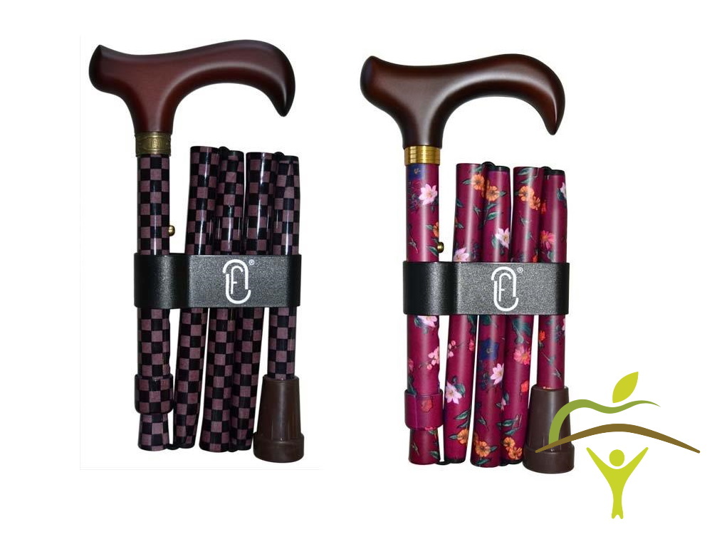 Finna wandelstok plooi- en verstelbaar, houten of metacryl handvat