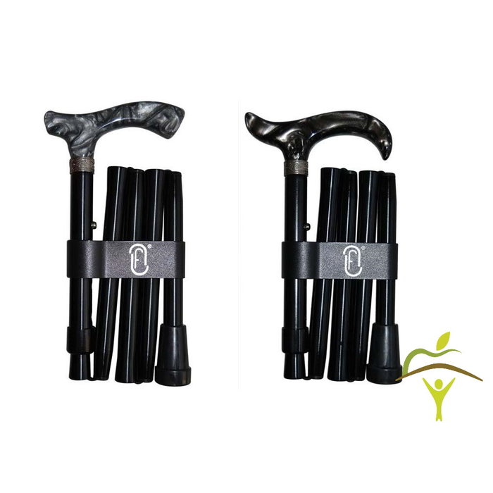 Finna folding and adjustable walking stick, wooden or metacrylic handle