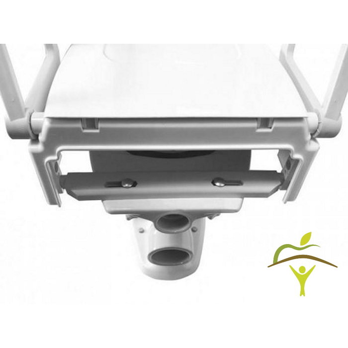 Height-adjustable toilet seat with folding armrests, compact TSE 120