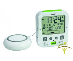 Radio alarm clock with vibrating alarm