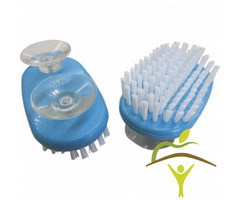 Hand brush on suction cups for one-handed use