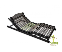 Slatted frame, head and foot end electrically adjustable