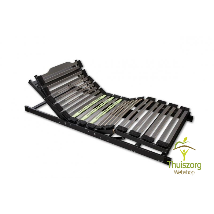 Slatted frame, head and foot end electrically adjustable