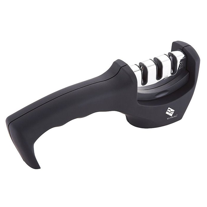 Knife sharpener soft-touch with 3 sharpening positions