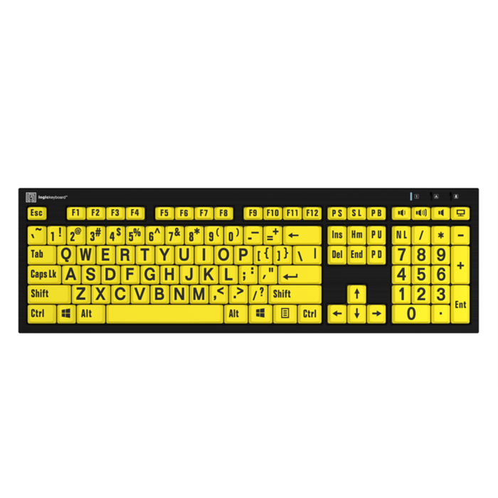 Keyboard with high contrast keys