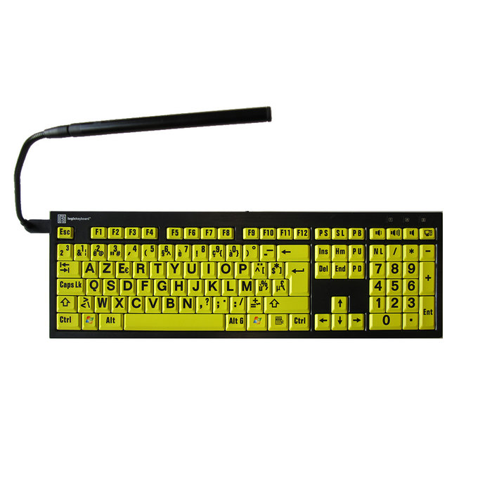 Keyboard with high contrast keys