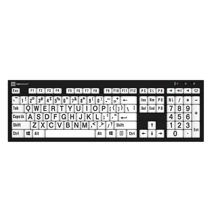 Keyboard with high contrast keys