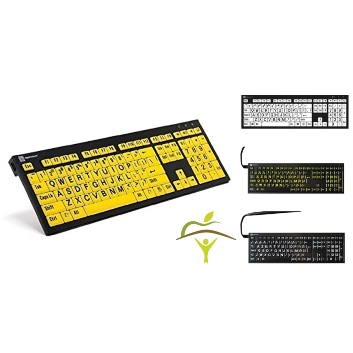 Keyboard with high contrast keys