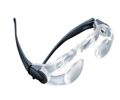 Glasses with magnifying glass 2.1x