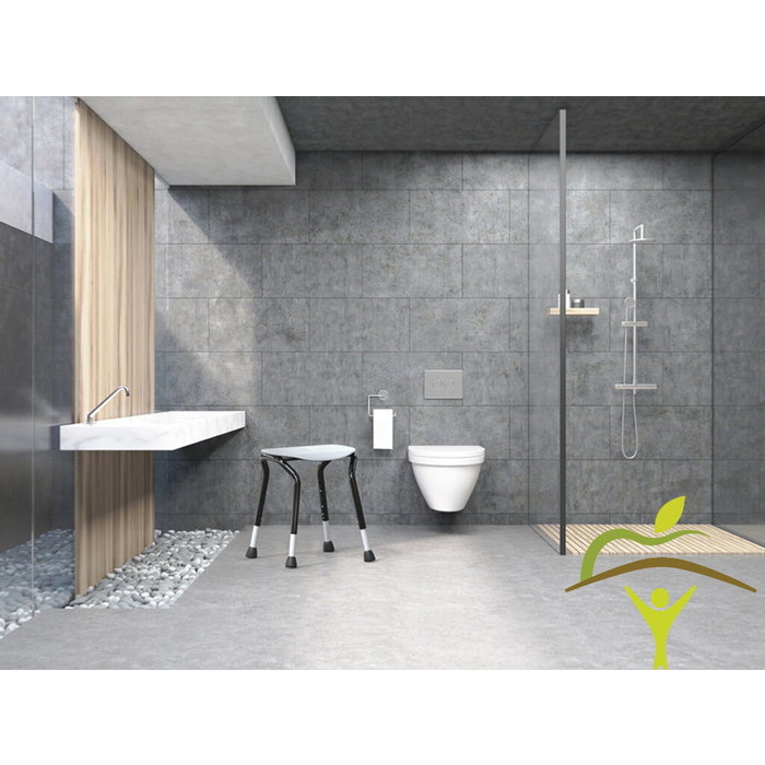 Compact shower stool that fits anywhere