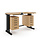 Desk with recess, height adjustable electrically